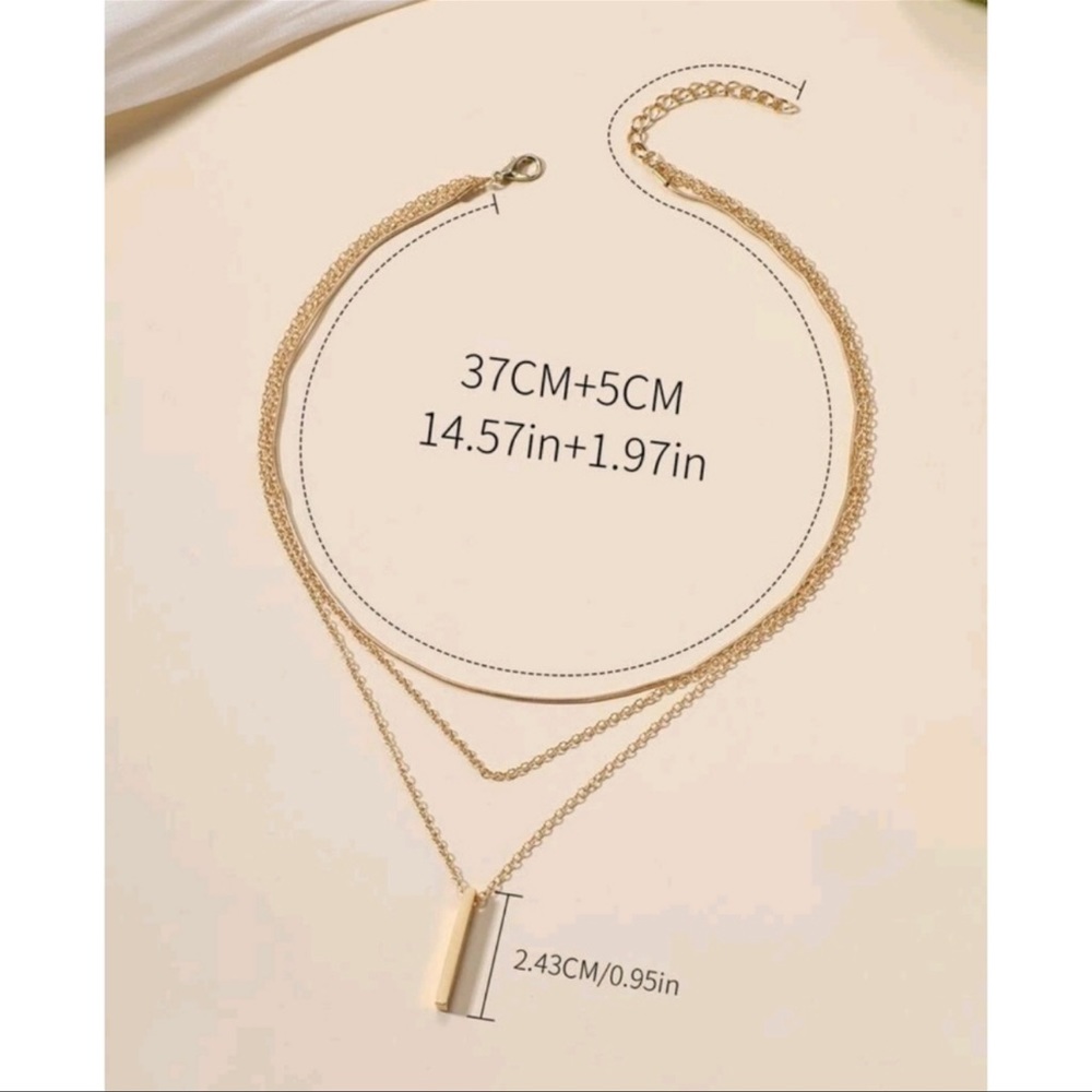 Anthropologie Serenity Minimalist Layered Gold Pendant Necklaces - Picture 5 of 5